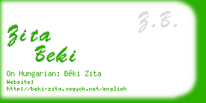 zita beki business card